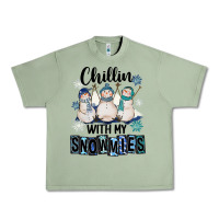 Oil Green Chillin With My Snowmies Urban Heavy Tee - FaDigitalArtStudio