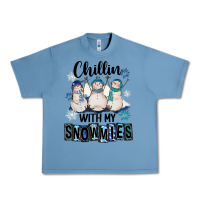 Pebble Blue Chillin With My Snowmies Urban Heavy Tee - FaDigitalArtStudio