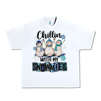 White Chillin With My Snowmies Urban Heavy Tee - FaDigitalArtStudio