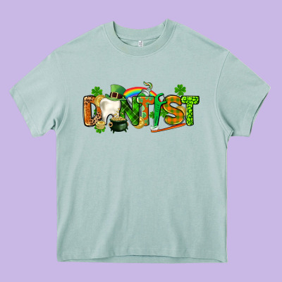 St. Patrick's Day Dentist Heavy Core Tee Designed By Cowgirlartshop