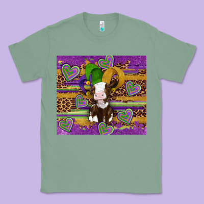 Mardi Gras Cow Classic Tee Designed By Artiststas