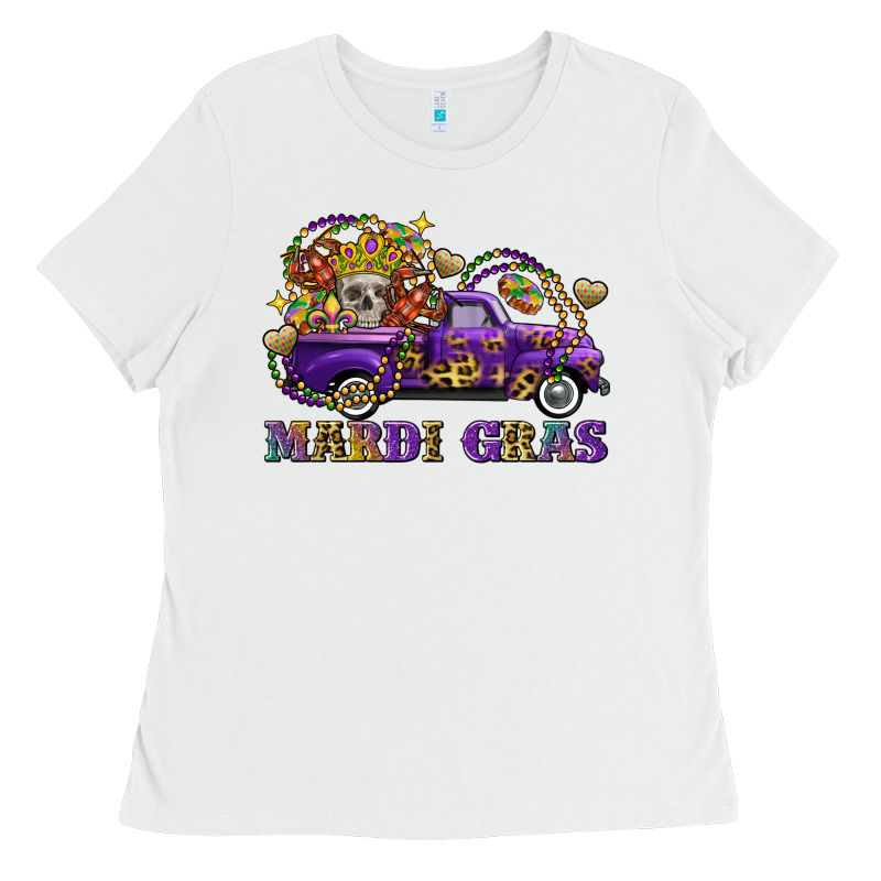 Mardi Gras Skull Truck Ladies Tee by FaDigitalArtStudio | Teevron