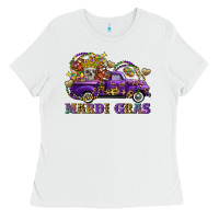 White mardi gras skull truck Ladies Tee - FaDigitalArtStudio