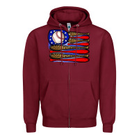 Burgundy leopard baseball flag3 Zipper Hoodie - JahusDesignShop