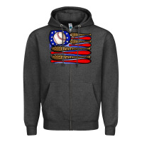 Charcoal Heather leopard baseball flag3 Zipper Hoodie - JahusDesignShop