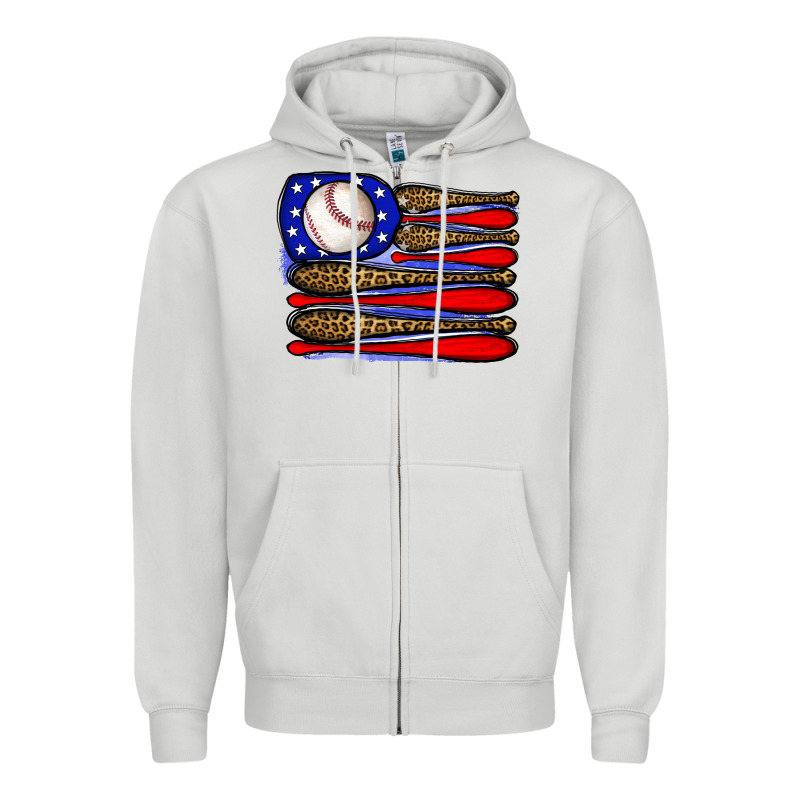 Leopard Baseball Flag3 Zipper Hoodie by JahusDesignShop | Teevron