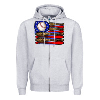 Heather Grey leopard baseball flag3 Zipper Hoodie - JahusDesignShop