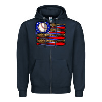 Navy leopard baseball flag3 Zipper Hoodie - JahusDesignShop