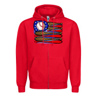 Red leopard baseball flag3 Zipper Hoodie - JahusDesignShop