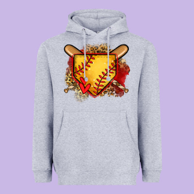Softball Home Plate Heavyweight Hoodie Designed By Jasminsmagicworld