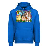 Cobalt easter farm chicks and bunny Urban Hoodie - RanaPortraitStore