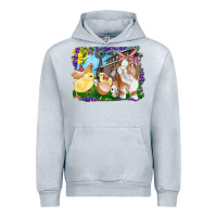 Heather Grey easter farm chicks and bunny Urban Hoodie - RanaPortraitStore