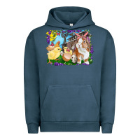 Pigment Midnight Navy easter farm chicks and bunny Urban Hoodie - RanaPortraitStore