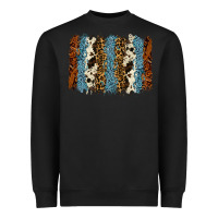 Black tool leather leopard cowhide backround Heavyweight Sweatshirt - RanaPortraitStore