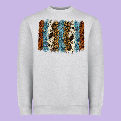 Tool Leather Leopard Cowhide Backround Heavyweight Sweatshirt Designed By Ranaportraitstore