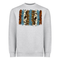 Heather Grey tool leather leopard cowhide backround Heavyweight Sweatshirt - RanaPortraitStore