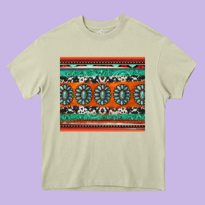 Turquoise Gemstone Western Heavy Core Tee Designed By Jasminsmagicworld