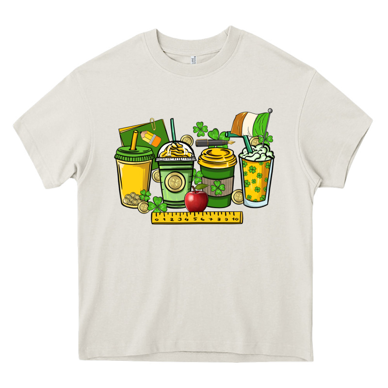 St. Patrick's Day Teacher Coffee Cups Heavy Core Tee by HowdyJamesFarm | Teevron