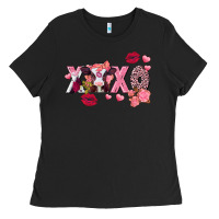 Black Xoxo Baby Cow Valentine's Day Ladies Tee - FaDigitalArtStudio