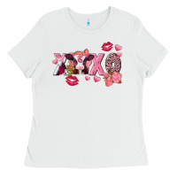 White Xoxo Baby Cow Valentine's Day Ladies Tee - FaDigitalArtStudio