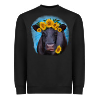 Black black angus with sunflower Heavyweight Sweatshirt - RanaPortraitStore