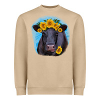 Mushroom black angus with sunflower Heavyweight Sweatshirt - RanaPortraitStore