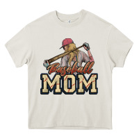 Cream Baseball mom Heavy Core Tee - HowdyJamesFarm