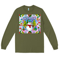Army Green Chillin Snow Long Sleeve Tee - CowhideDigitalArt