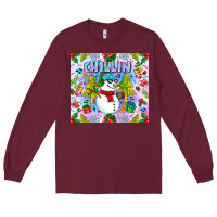 Burgundy Chillin Snow Long Sleeve Tee - CowhideDigitalArt