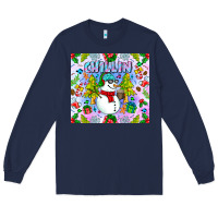 Navy Chillin Snow Long Sleeve Tee - CowhideDigitalArt