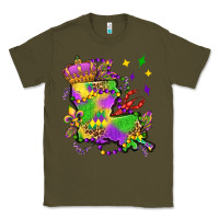 Army Green louisiana map mardi gras olivia Classic Tee - OliviaCreatesArt