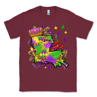 Burgundy louisiana map mardi gras olivia Classic Tee - OliviaCreatesArt