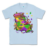 Dusty Blue louisiana map mardi gras olivia Classic Tee - OliviaCreatesArt