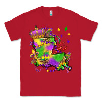 Red louisiana map mardi gras olivia Classic Tee - OliviaCreatesArt
