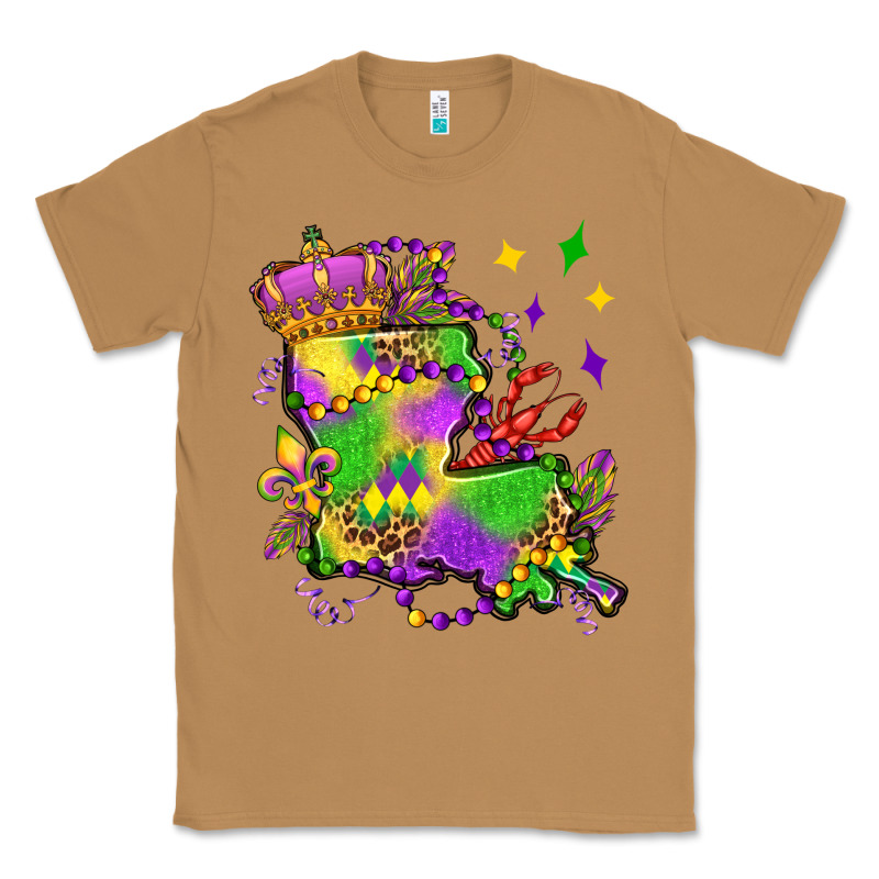 Louisiana Map Mardi Gras Olivia Classic Tee by OliviaCreatesArt | Teevron