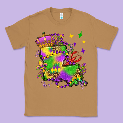 Louisiana Map Mardi Gras Olivia Classic Tee Designed By Oliviacreatesart