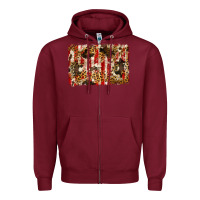 Burgundy america, cowhide, leopard backgraund Zipper Hoodie - JahusDesignShop