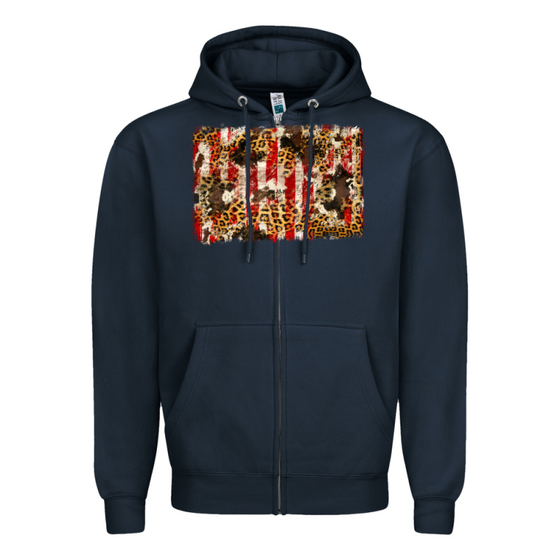 America, Cowhide, Leopard Backgraund Zipper Hoodie by JahusDesignShop | Teevron