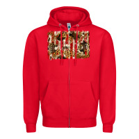 Red america, cowhide, leopard backgraund Zipper Hoodie - JahusDesignShop