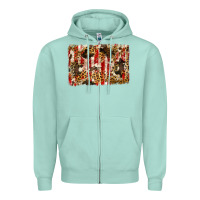 Seafoam america, cowhide, leopard backgraund Zipper Hoodie - JahusDesignShop