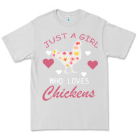Dove Grey Just A Girl Who Love Chickens Premium Tee - Bettercallsaul