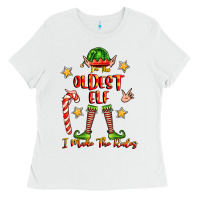 White im the oldest elf i make the rules Ladies Tee - FaDigitalArtStudio