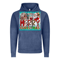 Vintage Denim merry Christmas Vintage Hoodie - CowhideDigitalArt