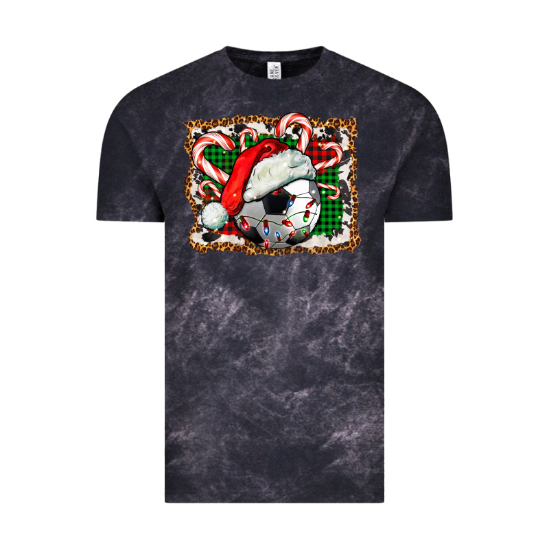 Soccer Ball Christmas With Hat And Candy Cane Vintage Tee by FaDigitalArtStudio | Teevron