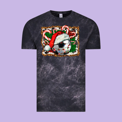 Soccer Ball Christmas With Hat And Candy Cane Vintage Tee Designed By Fadigitalartstudio