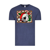 Vintage Denim Soccer Ball Christmas With Hat And Candy Cane Vintage Tee - FaDigitalArtStudio