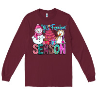 Burgundy It's Freezin Season Long Sleeve Tee - CowhideDigitalArt
