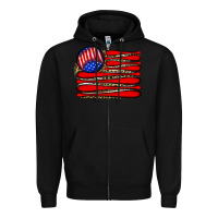 Black leopard baseball flag5 Zipper Hoodie - JahusDesignShop