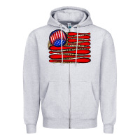 Heather Grey leopard baseball flag5 Zipper Hoodie - JahusDesignShop