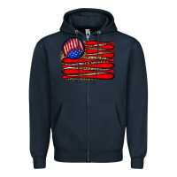Navy leopard baseball flag5 Zipper Hoodie - JahusDesignShop